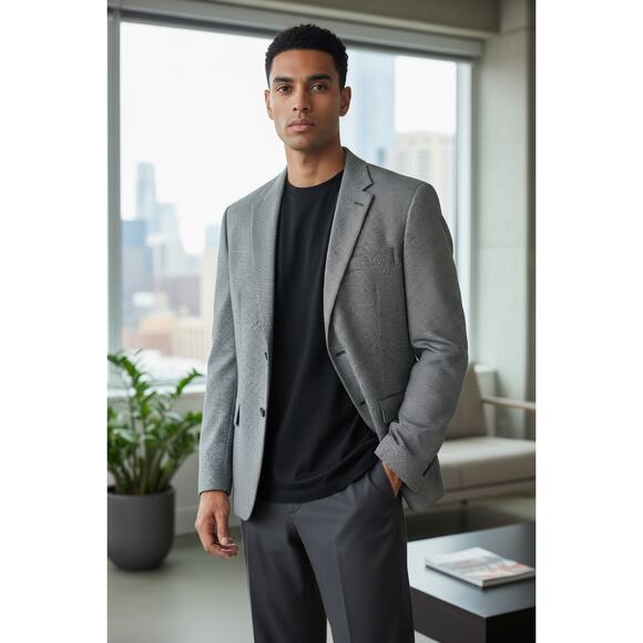 Nautica Men's 100% Lambswool Imported Fabric Houndstooth Sport Coat Size 42R - Picture 1 of 7